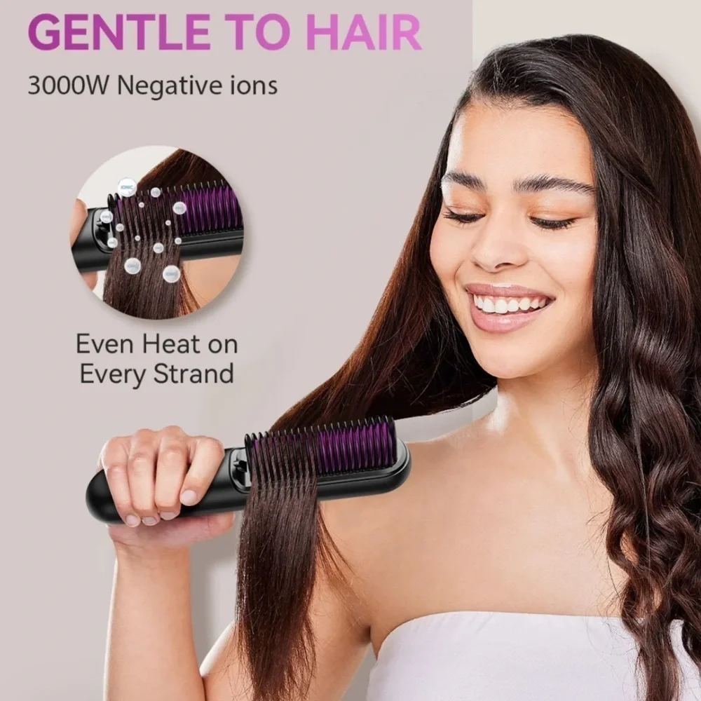 Anyask Cordless Portable Hair Straightener Black Travel Lightweight Chargeable